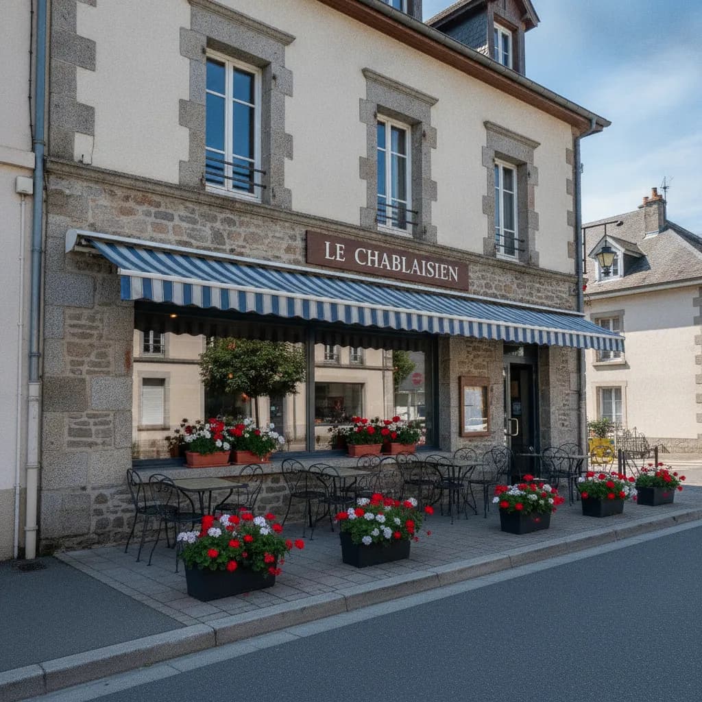 Restaurant à Bons-En-Chablais : terrasse - cuisine équipée - Image 1