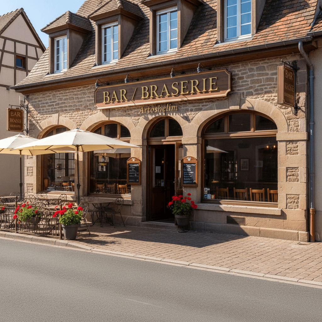 Bar-brasserie 250m² à Artolsheim : terrasse - licence IV - Image 1