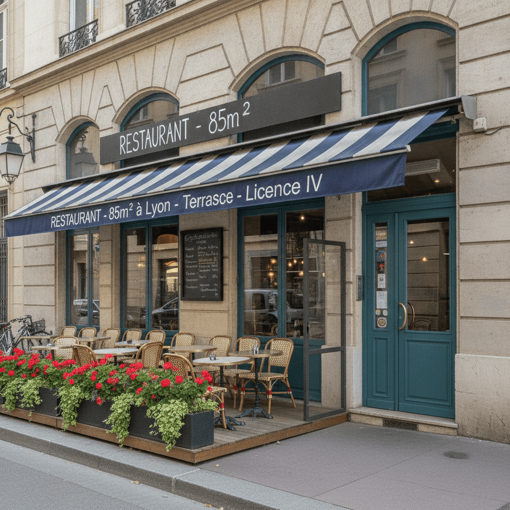 Restaurant 85m² à Lyon : terrasse - licence IV