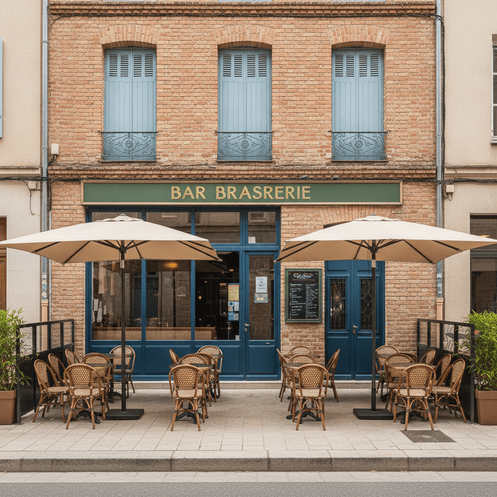 Bar-brasserie 70m² à Toulouse : terrasse - licence IV