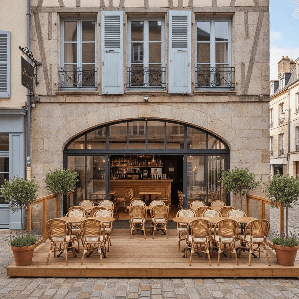 Restaurant 70m² à Rouen : terrasse - licence IV