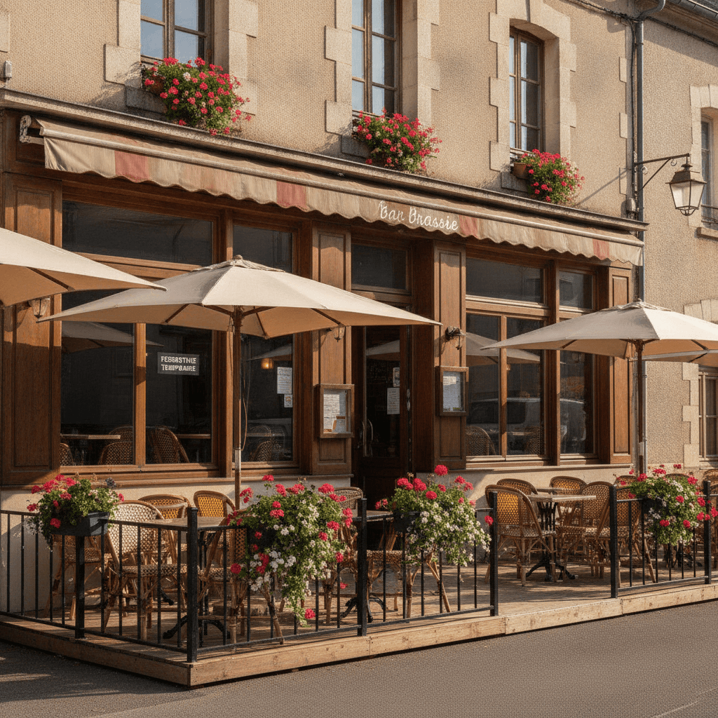 Bar-brasserie 300m² à Lapeyrouse-Mornay : terrasse - licence IV