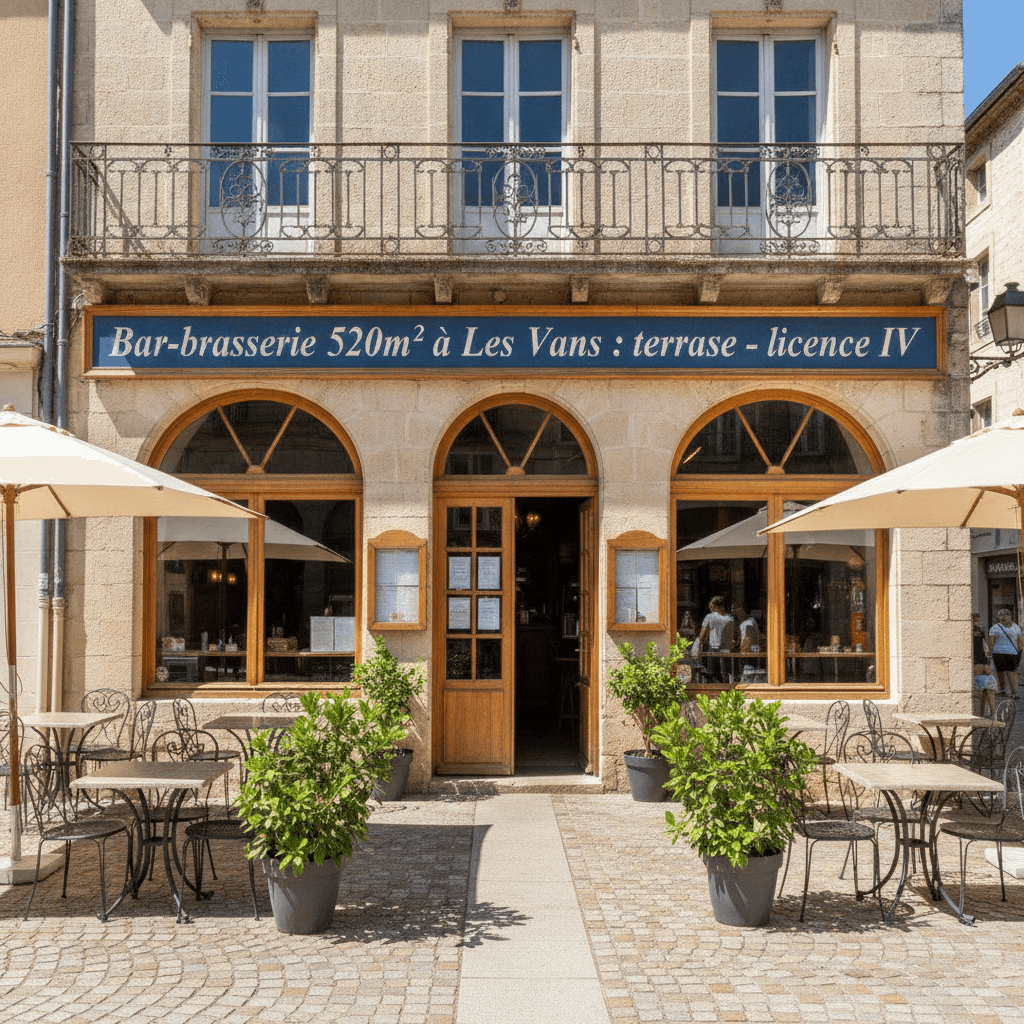 Bar-brasserie 520m² à Les Vans : terrasse - licence IV - Image 1