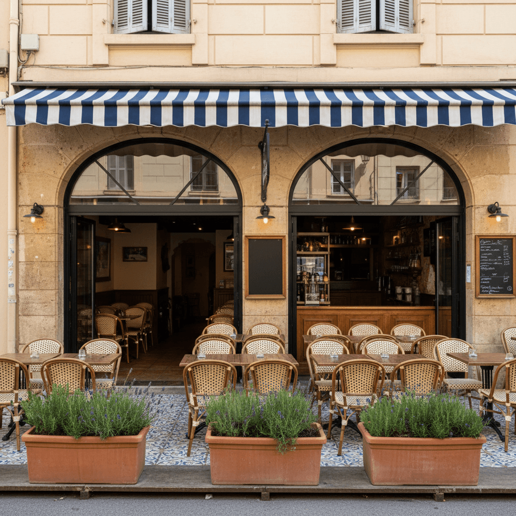 Restaurant 93m² à Marseille : terrasse - licence IV