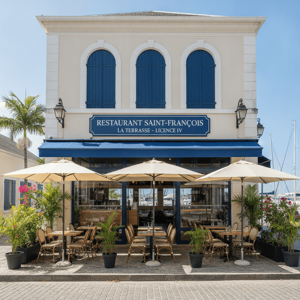 Restaurant à Saint-François : terrasse - licence IV