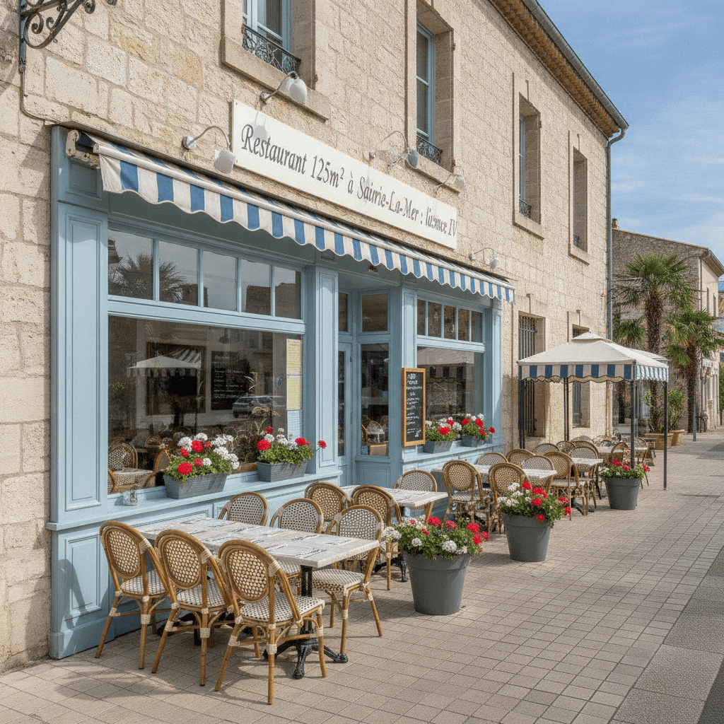 Restaurant 125m² à Sainte-Marie-La-Mer : terrasse - licence IV - Image 1