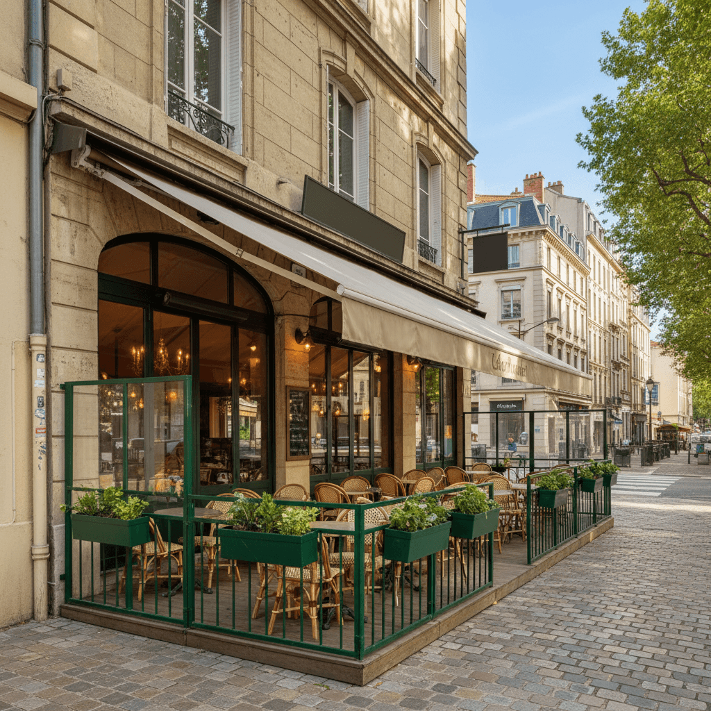 Restaurant 200m² à Lyon : terrasse - licence IV