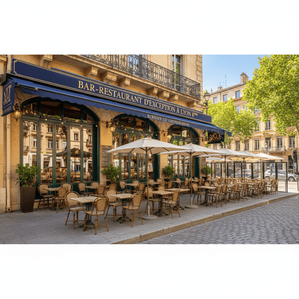 Bar-brasserie 150m² à Lyon : terrasse - licence IV