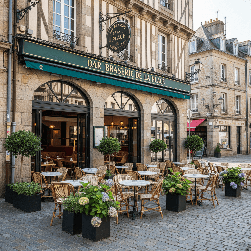 Bar-brasserie à Quimper : terrasse - Image 1