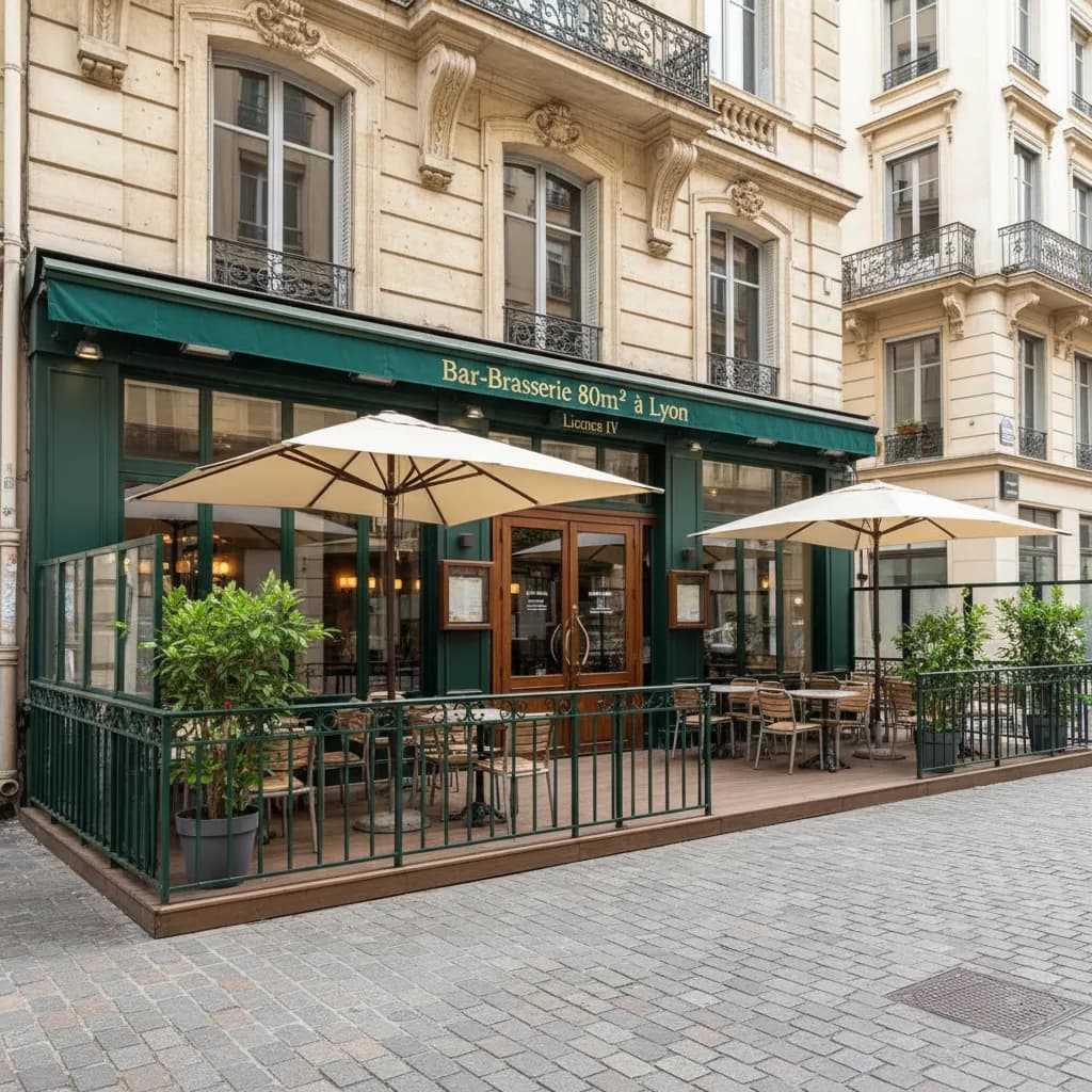 Bar-brasserie 80m² à Lyon : terrasse - licence IV - Image 1