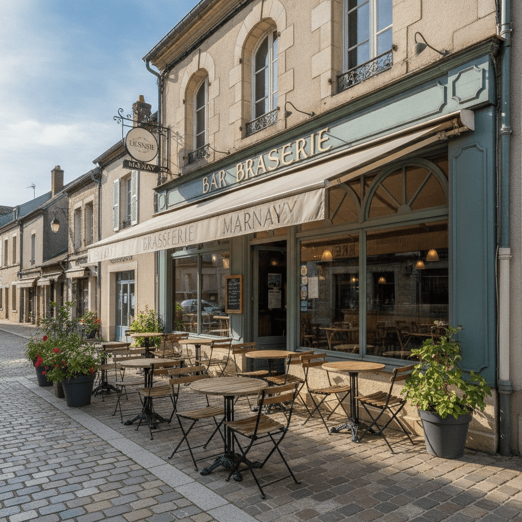 Bar-brasserie 300m² à Marnay : terrasse - licence IV