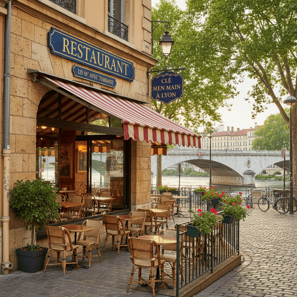 Restaurant 54 couverts à Lyon : terrasse - licence IV