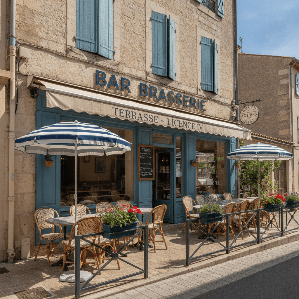 Bar-brasserie 54m² à Antibes : terrasse - licence IV