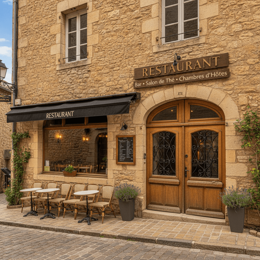 Restaurant 75m² à La Malène : terrasse - licence IV