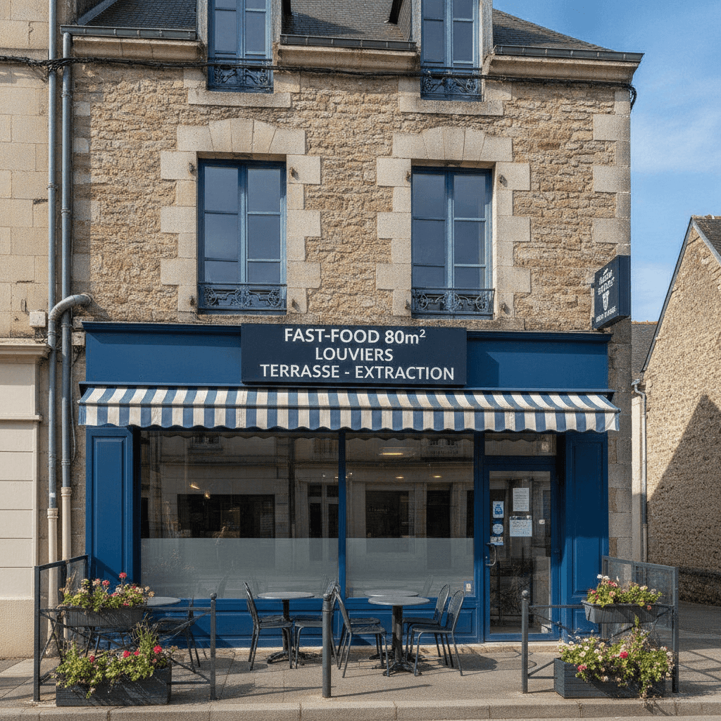 Fast-food 80m² à Louviers : terrasse - extraction