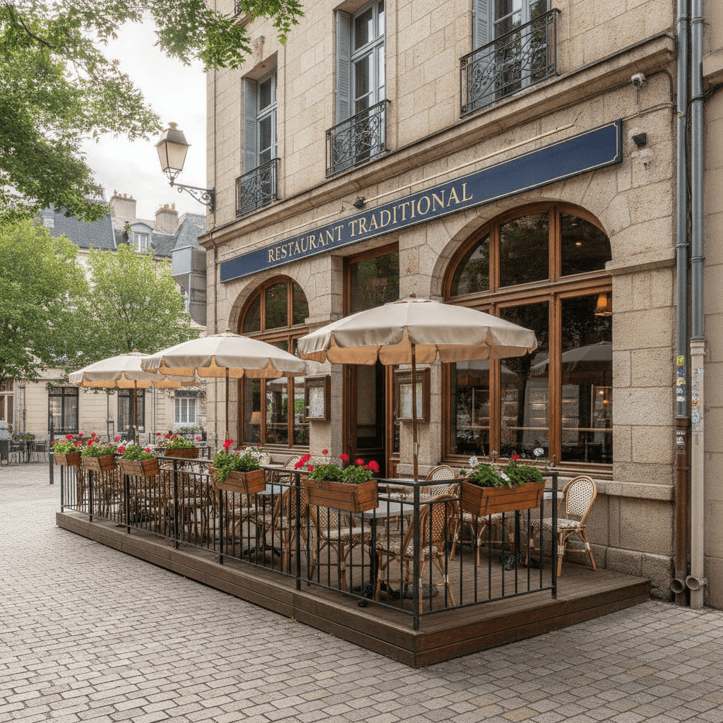 Restaurant 174m² à Nancy : terrasse - extraction - Image 1