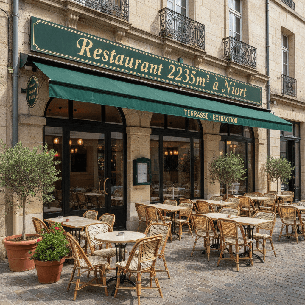 Restaurant 2235m² à Niort : terrasse - extraction - Image 1