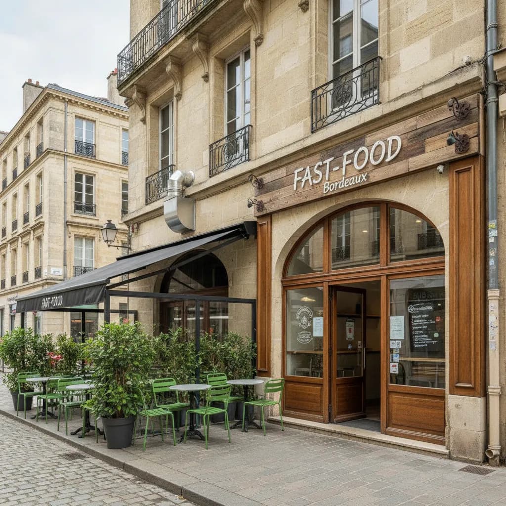 Fast-food 71m² à Bordeaux : terrasse - extraction - Image 1