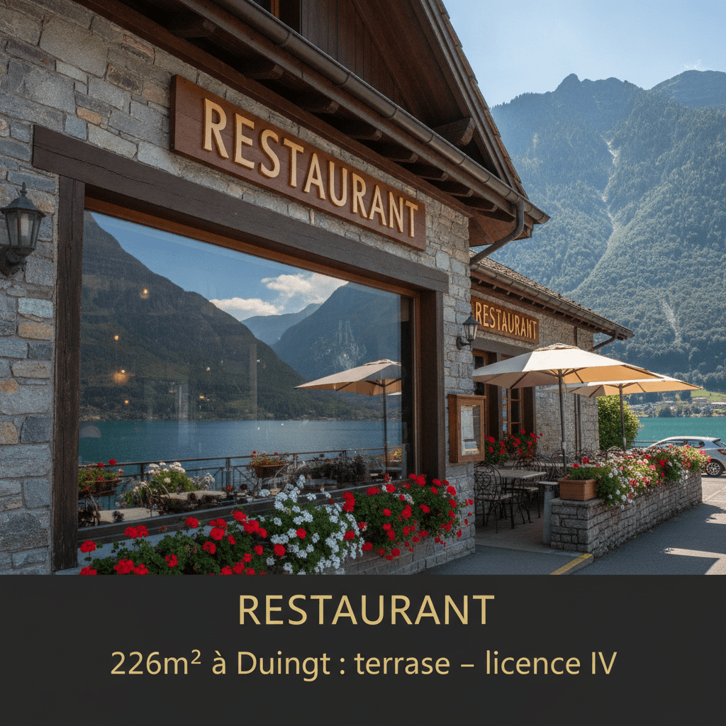 Restaurant 226m² à Duingt : terrasse - licence IV - Image 1