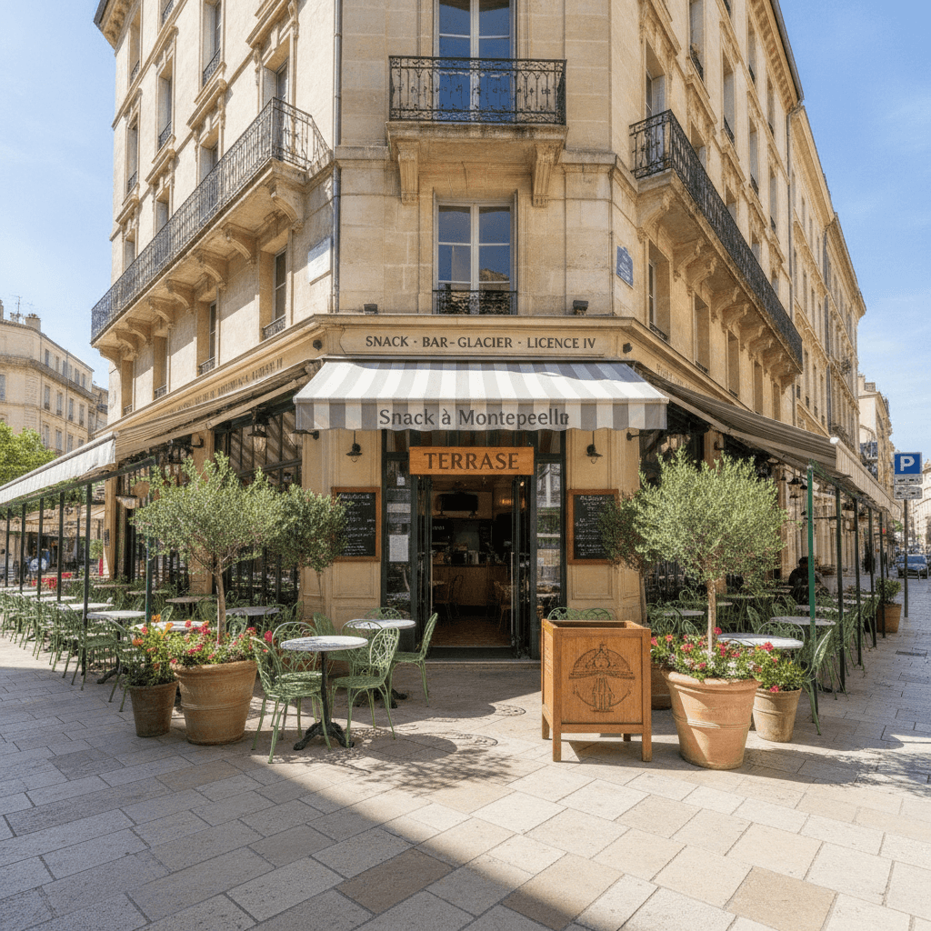 Snack à Montpellier : terrasse - licence IV