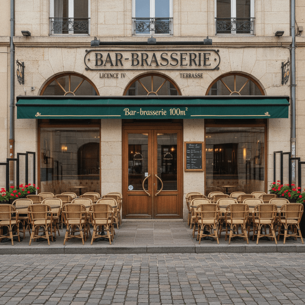 Bar-brasserie 100m² à Tarbes : terrasse - licence IV