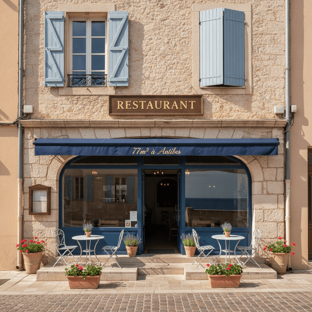 Restaurant 77m² à Antibes : terrasse