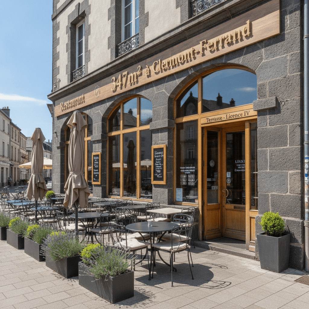 Restaurant 347m² à Clermont-Ferrand : terrasse - licence IV