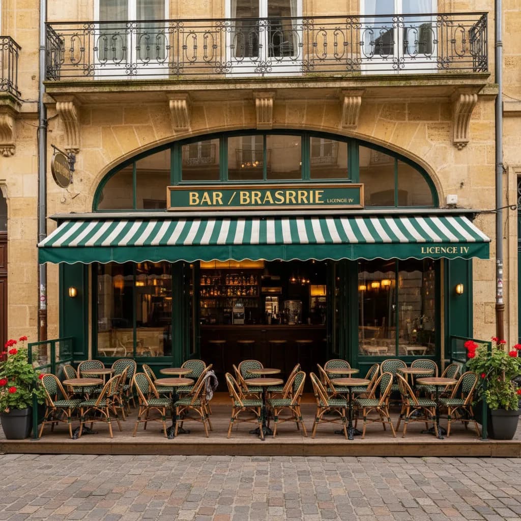 Bar-brasserie 50m² à Bordeaux : terrasse - licence IV - Image 1