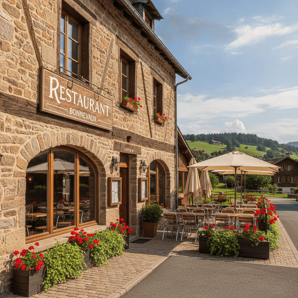 Restaurant 240m² à Bonnevaux : terrasse - licence IV