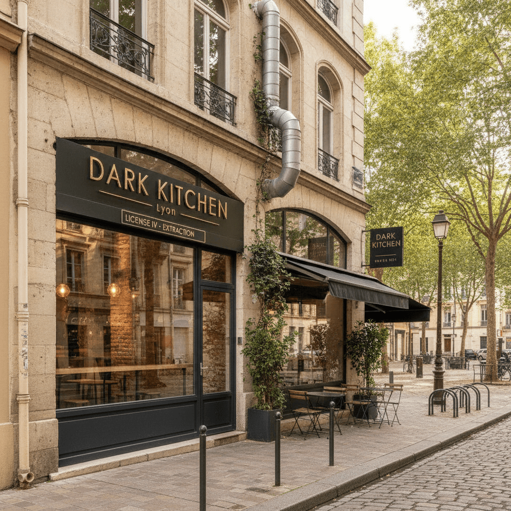 Dark kitchen 155m² à Lyon : licence IV - extraction
