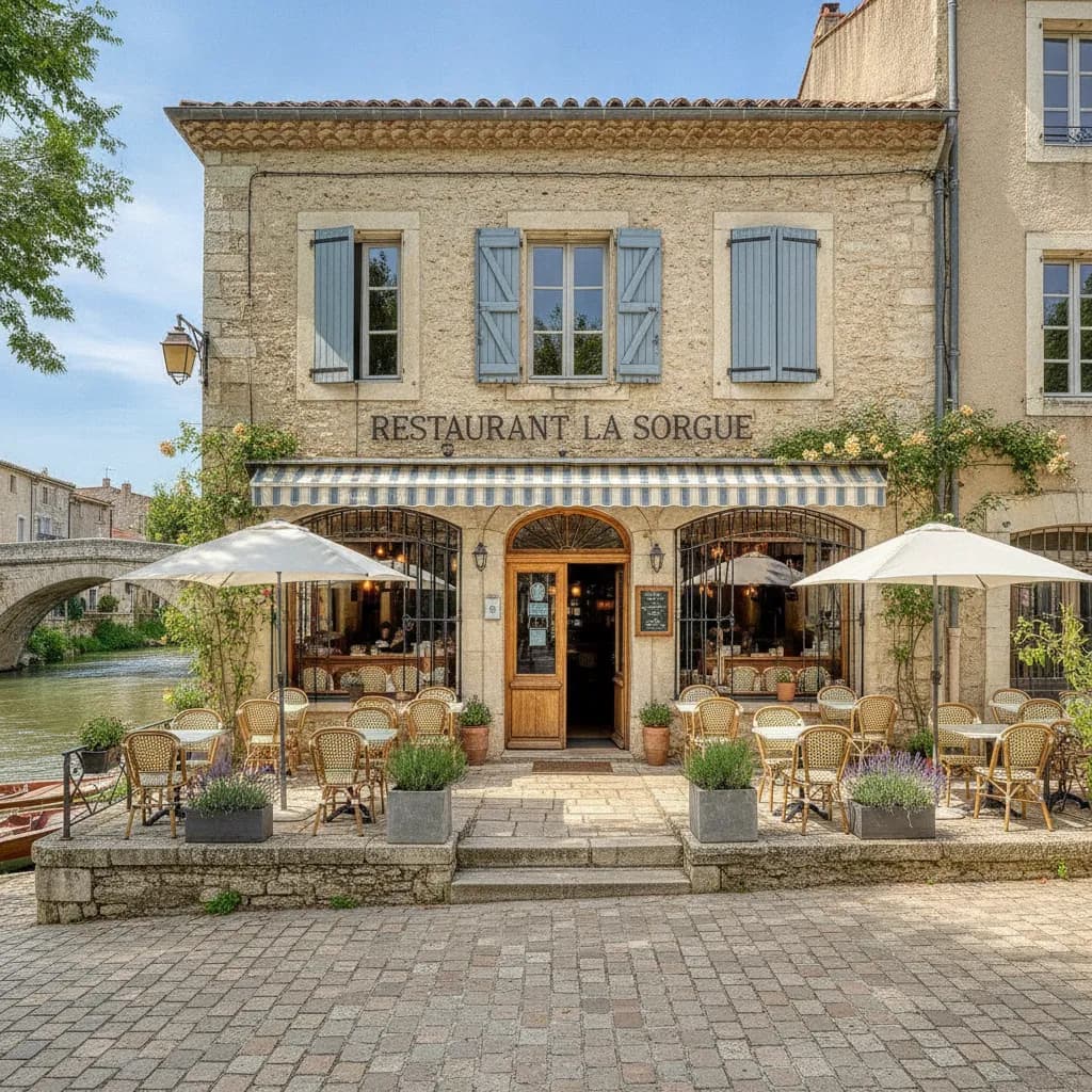 Restaurant 130m² à L'Isle-sur-la-Sorgue : terrasse - cuisine équipée - Image 1