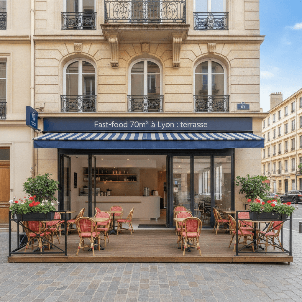 Fast-food 70m² à Lyon : terrasse