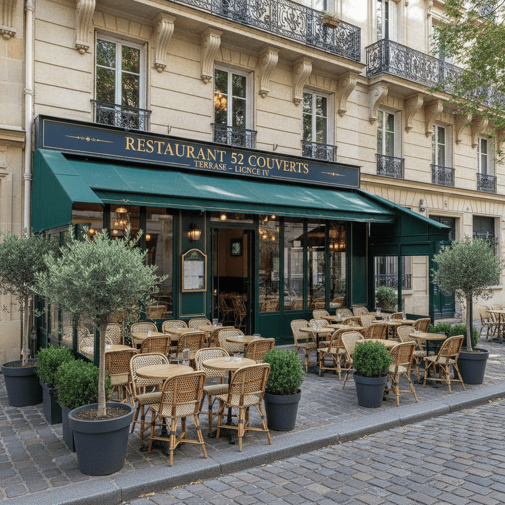 Restaurant 52 couverts à Courbevoie : terrasse - licence IV