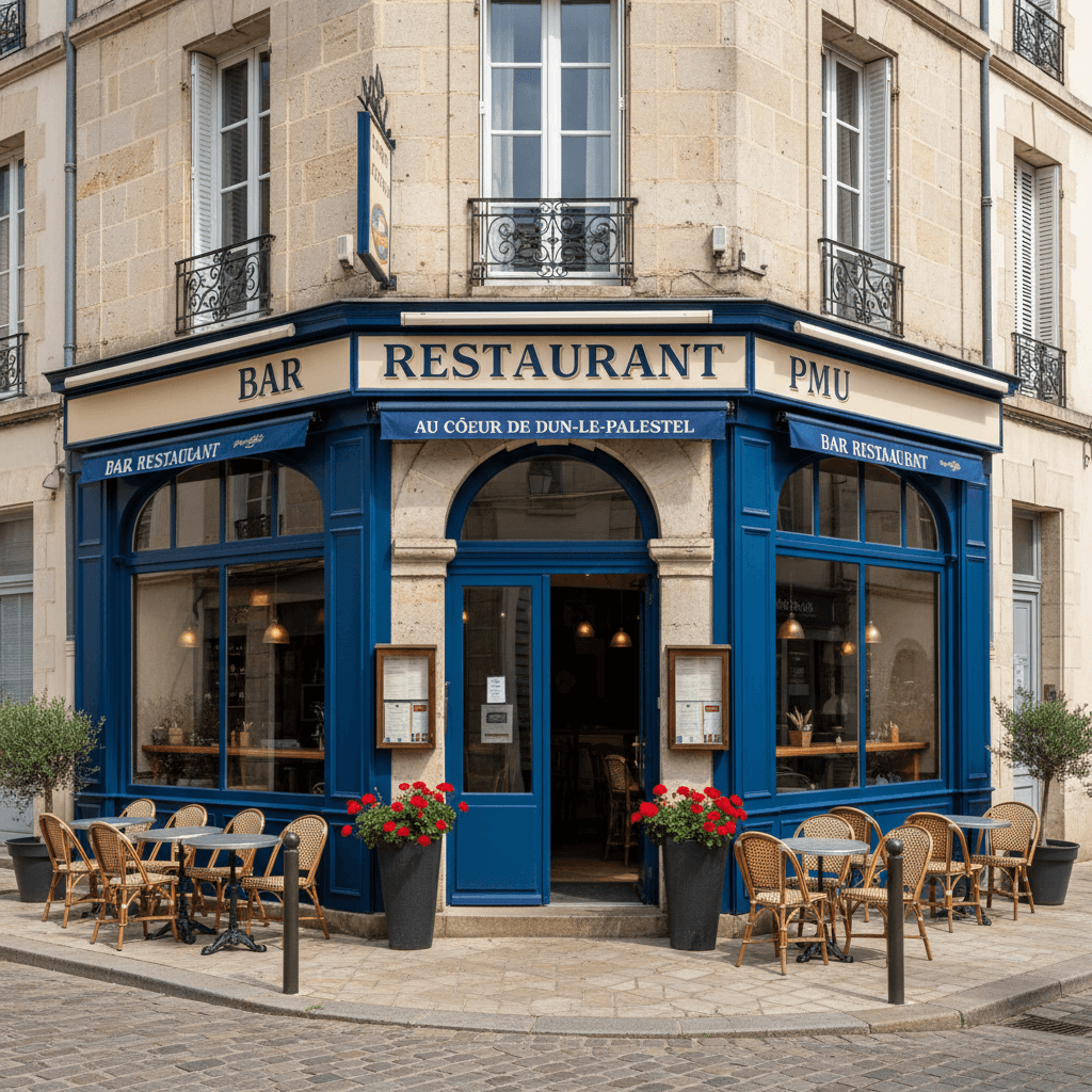 Restaurant à Dun-Le-Palestel : terrasse - licence IV - Image 1