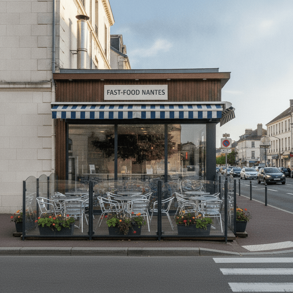Fast-food 58m² à Nantes : terrasse - extraction