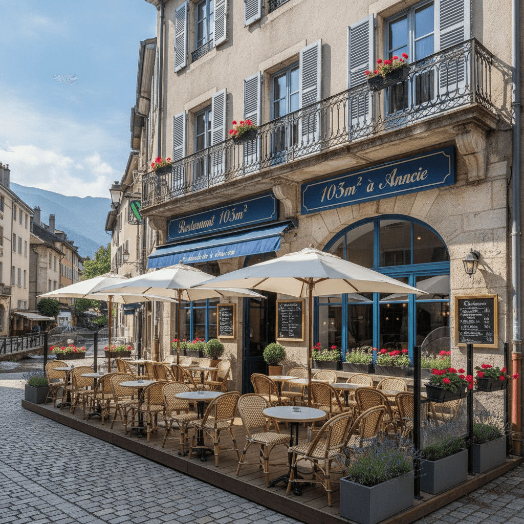 Restaurant 103m² à Annecy : terrasse - licence IV