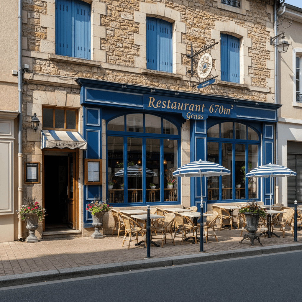 Restaurant 670m² à Genas : terrasse - licence IV