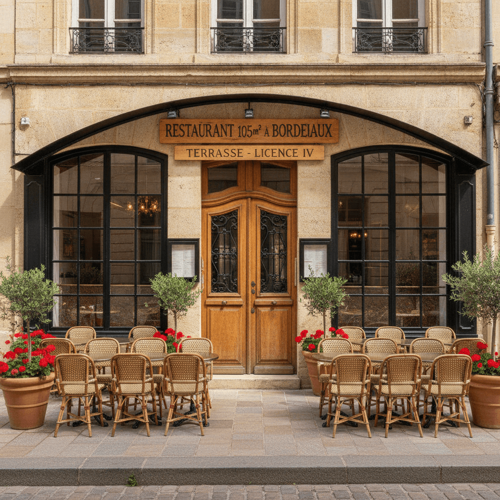 Restaurant 105m² à Bordeaux : terrasse - licence IV