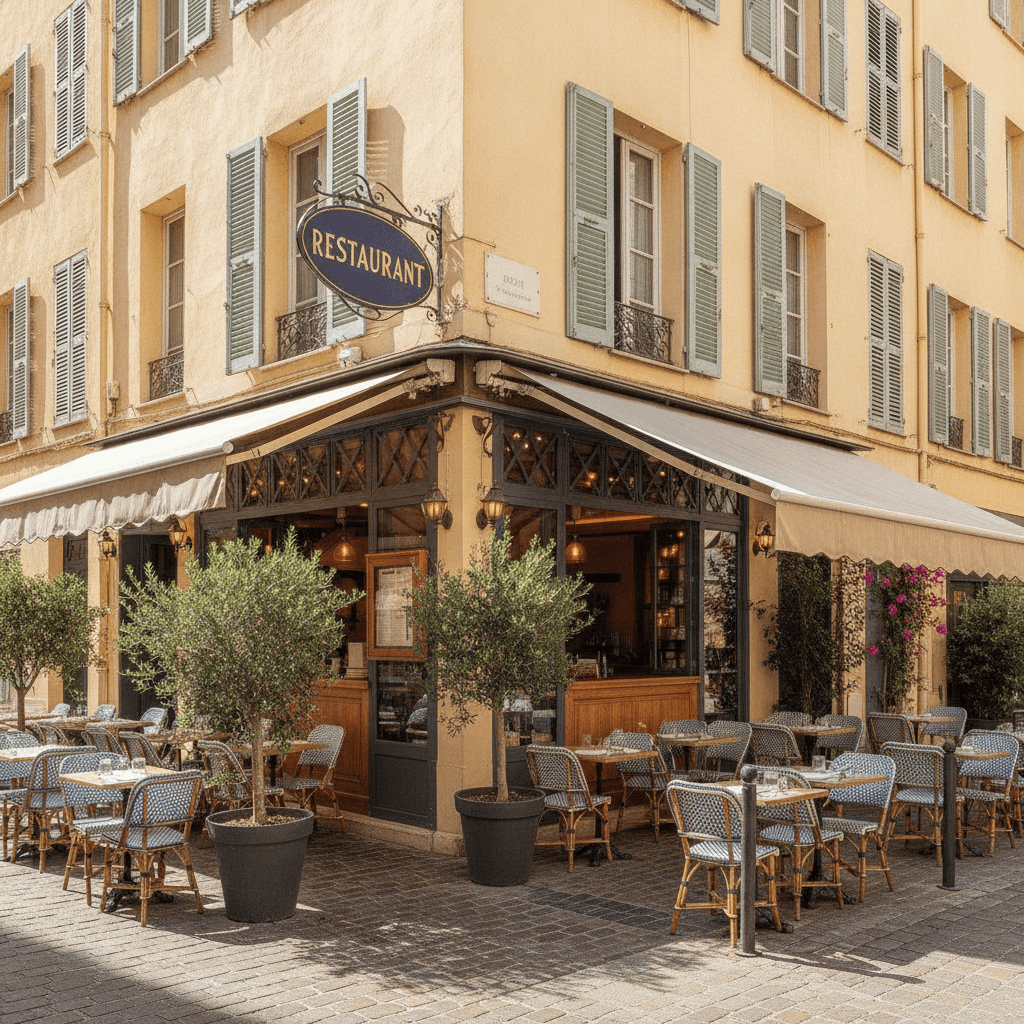 Restaurant 80m² à Nice : terrasse - extraction