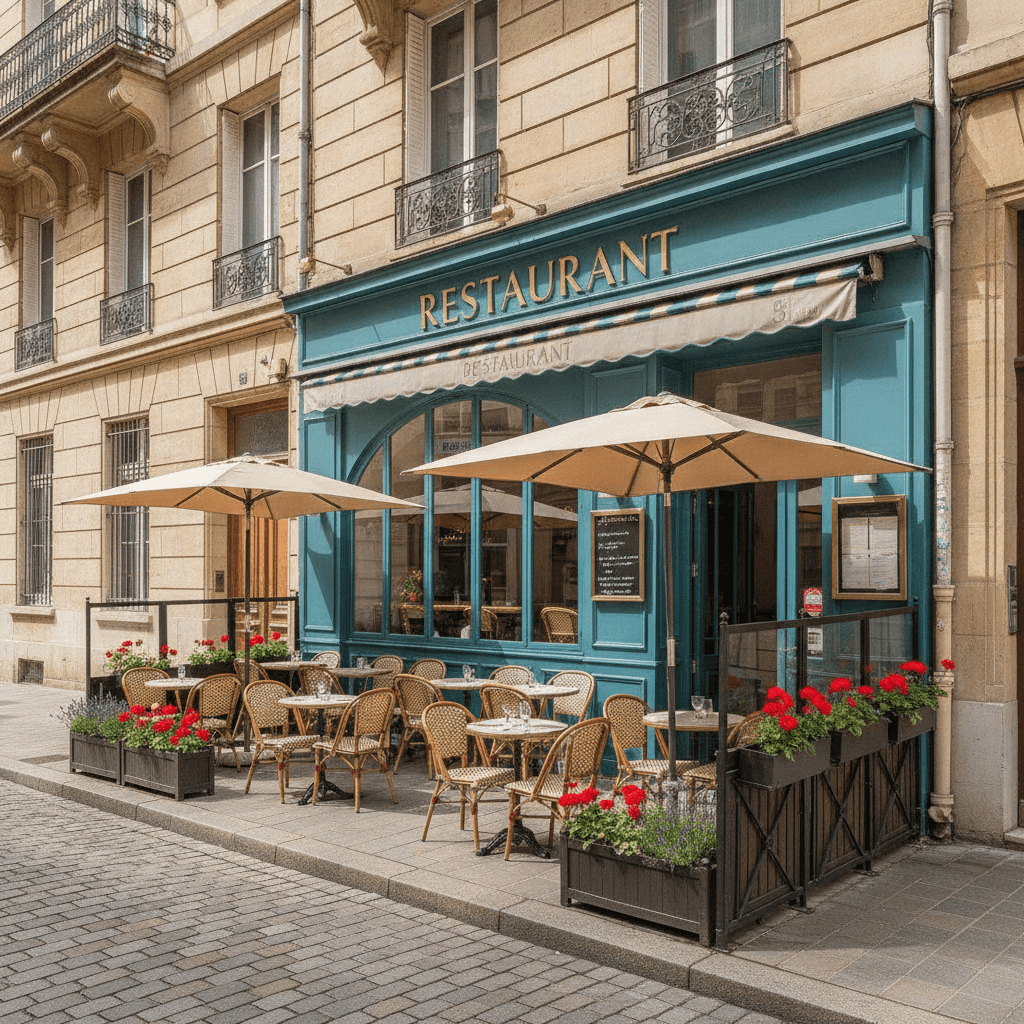 Restaurant 91m² à Lyon : terrasse - licence IV