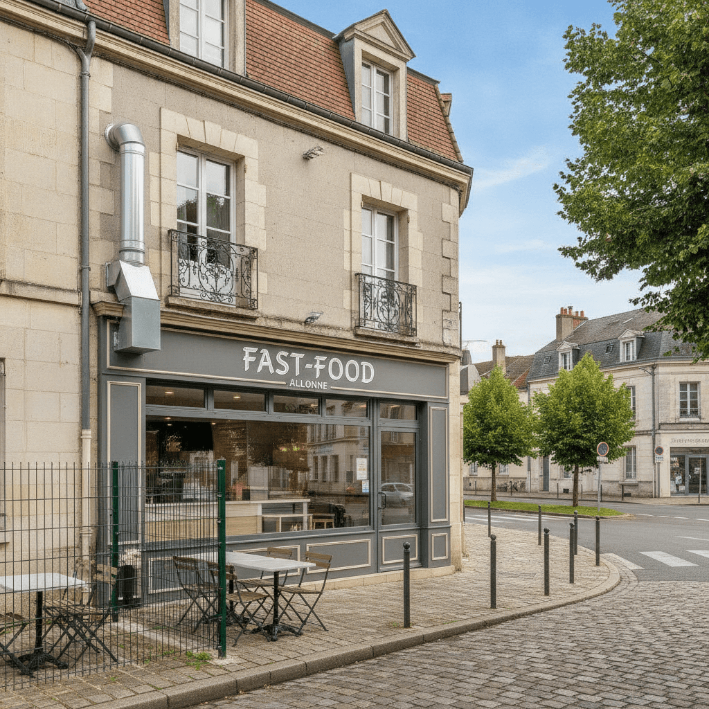 Fast-food 120m² à Allonne : terrasse - extraction - Image 1
