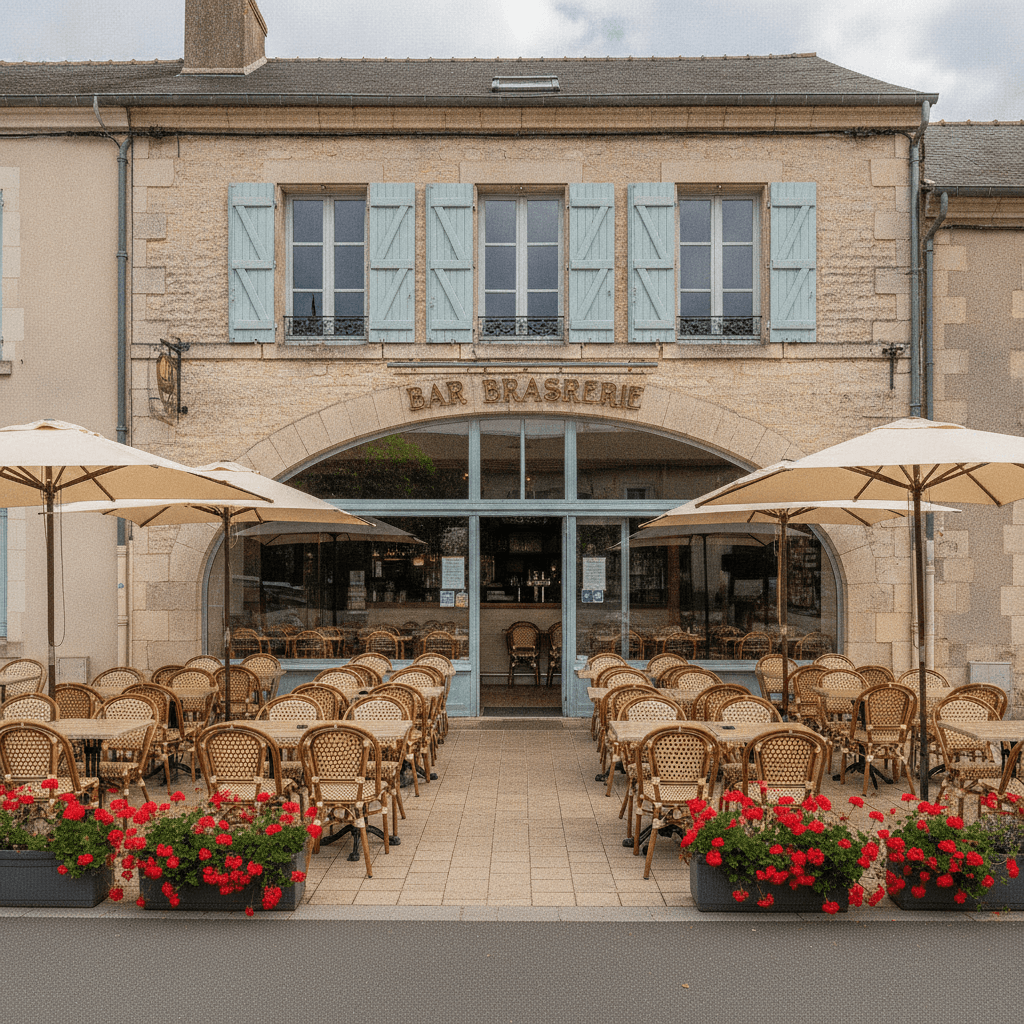 Bar-brasserie 40m² à Essouvert : terrasse - licence IV