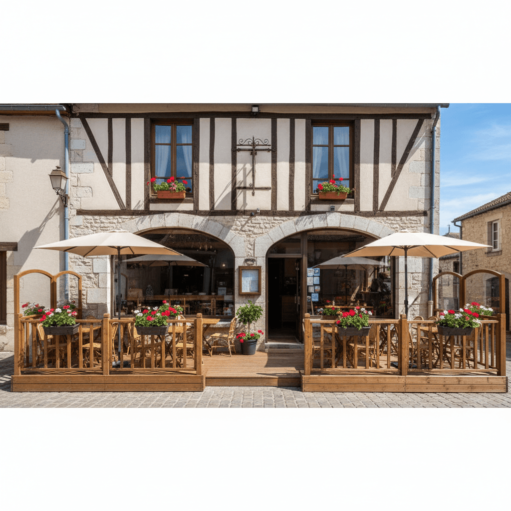 Bar-brasserie 350m² à Sainte-Colombe-Sur-L'Hers : terrasse - licence IV - Image 1