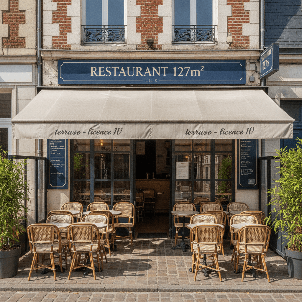 Restaurant 127m² à Lille : terrasse - licence IV - Image 1