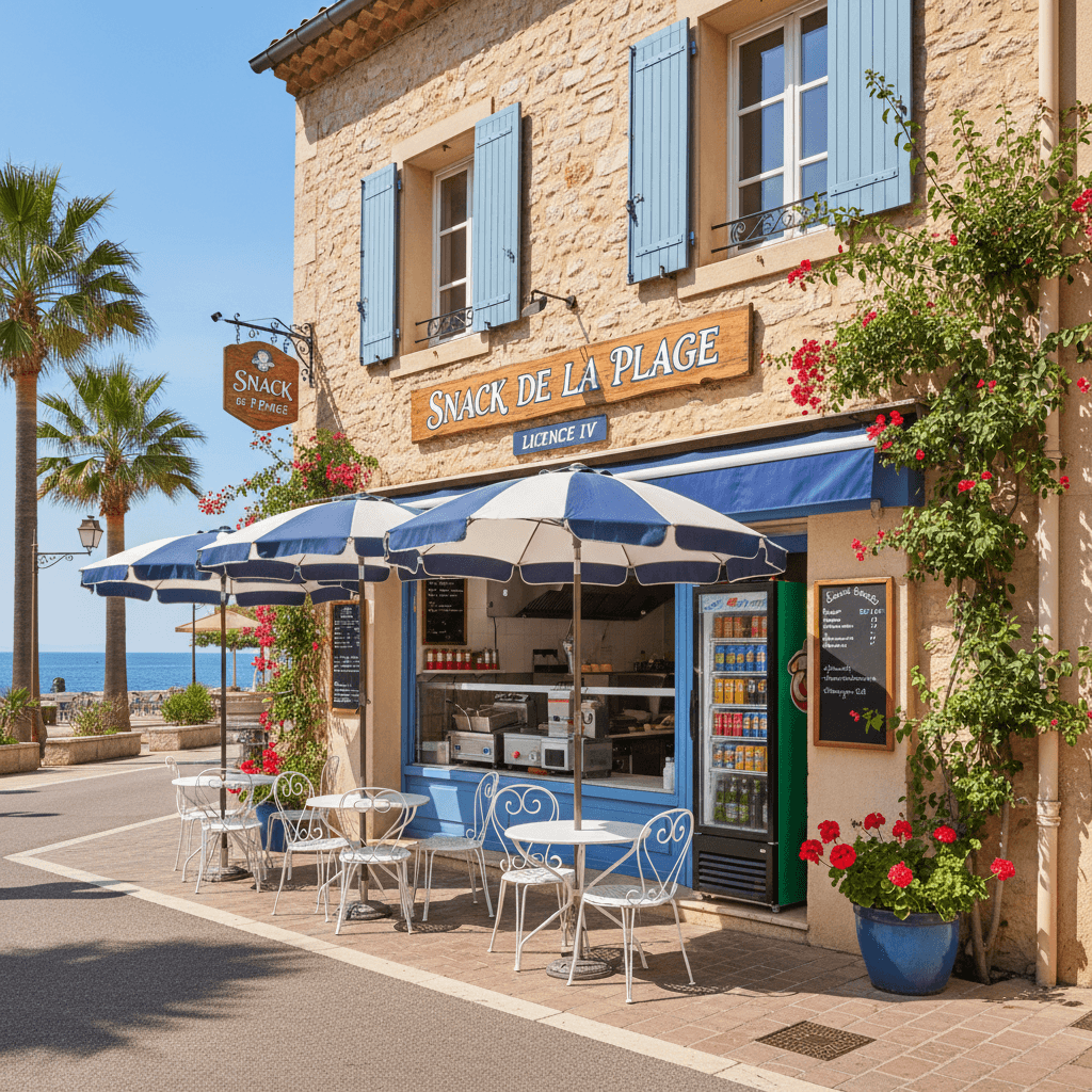 Snack 18m² à Théoule-Sur-Mer : terrasse - licence IV - Image 1