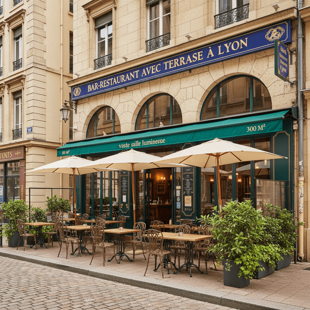 Bar-brasserie 100 couverts à Lyon : terrasse - licence IV