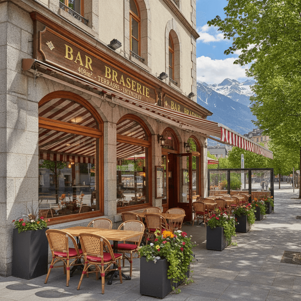 Bar-brasserie 408m² à Grenoble : terrasse - licence IV - Image 1
