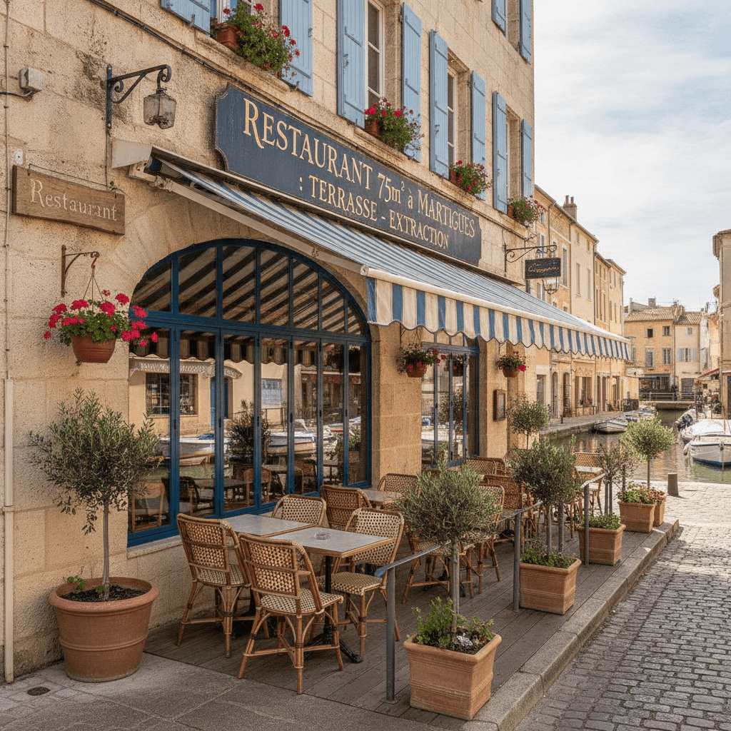Restaurant 75m² à Martigues : terrasse - extraction