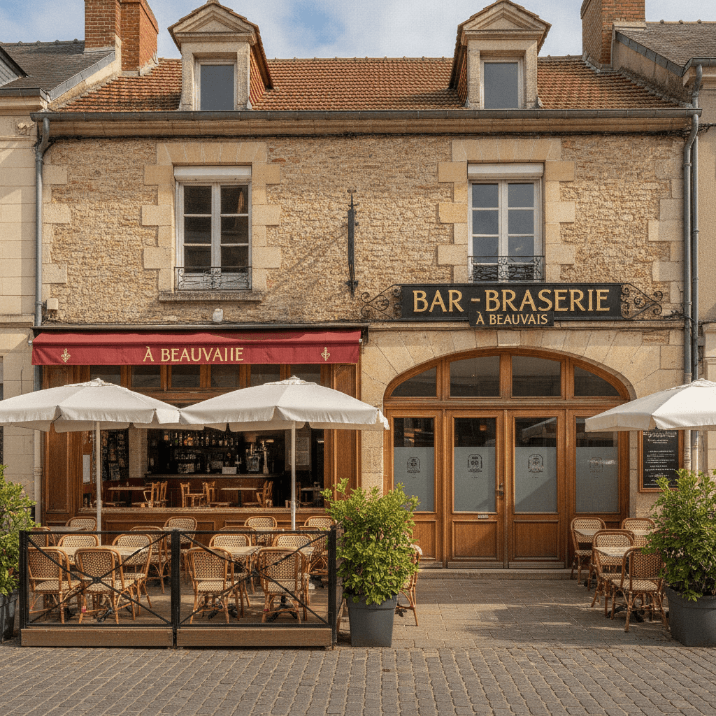 Bar-brasserie 70m² à Beauvais : terrasse - licence IV