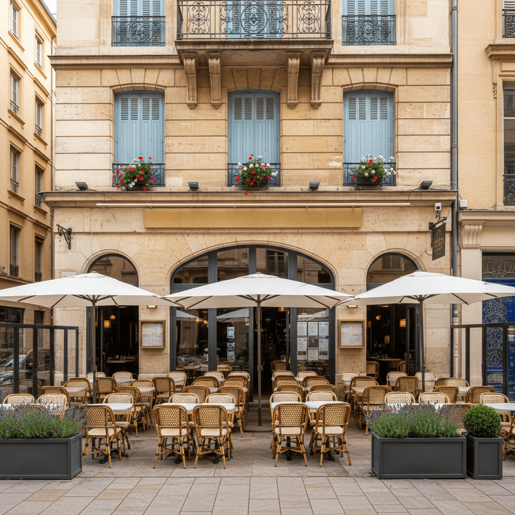 Restaurant 340m² à Lyon : terrasse - licence IV